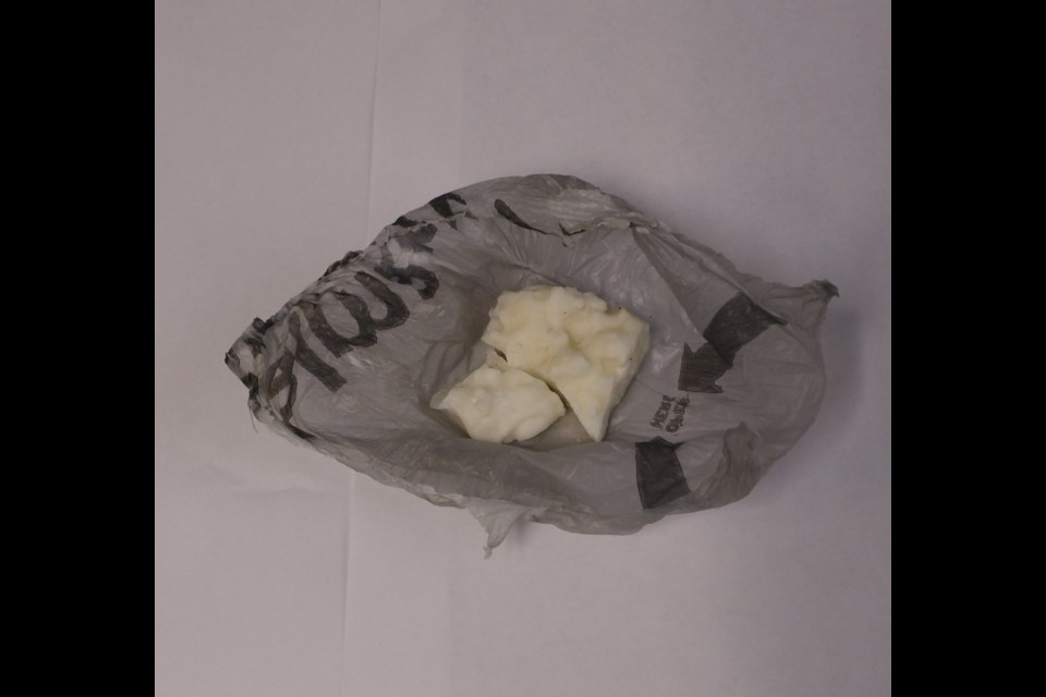 The TBPS reports seizing roughly $12,800 worth of a substance believed to be crack cocaine at two local residences on Thursday, Oct. 13. (Thunder Bay Police)