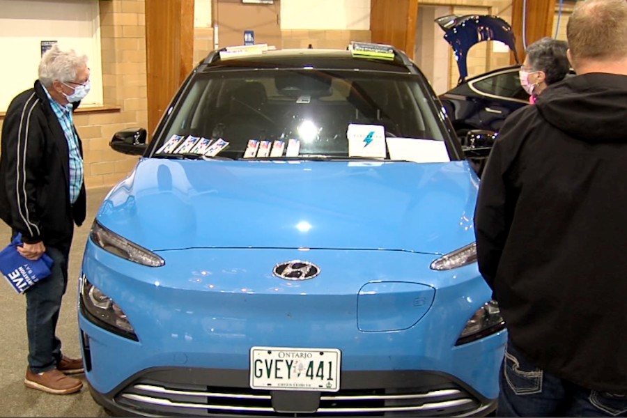 Residents were invited out to see EVs and get information from the people who drive them