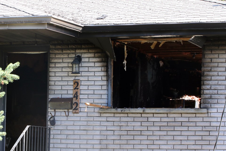 A fire left a Valley Street home with extensive damage on Saturday, Sept. 3, 2022. (Leith Dunick, tbnewswatch.com)