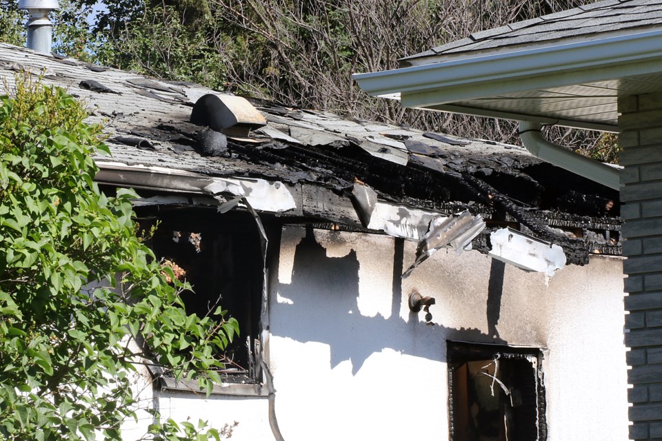 A fire left a Valley Street home with extensive damage on Saturday, Sept. 3, 2022. (Leith Dunick, tbnewswatch.com)