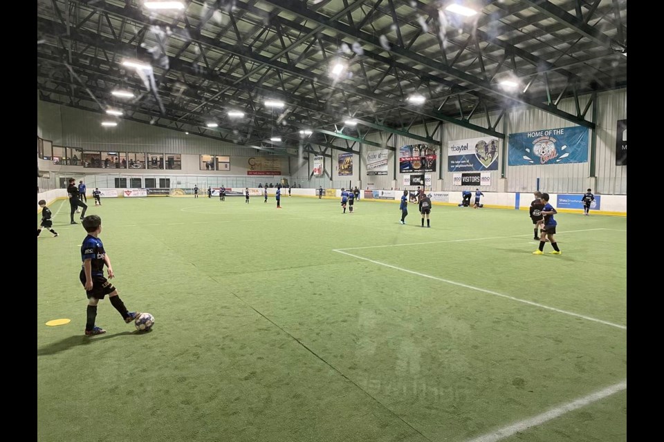 Soccer clubs in Thunder Bay currently make use of a converted ice rink at the Thunder Bay Tournament Centre, but call it a less-than-ideal solution. (Thunder Bay Chill/Facebook)