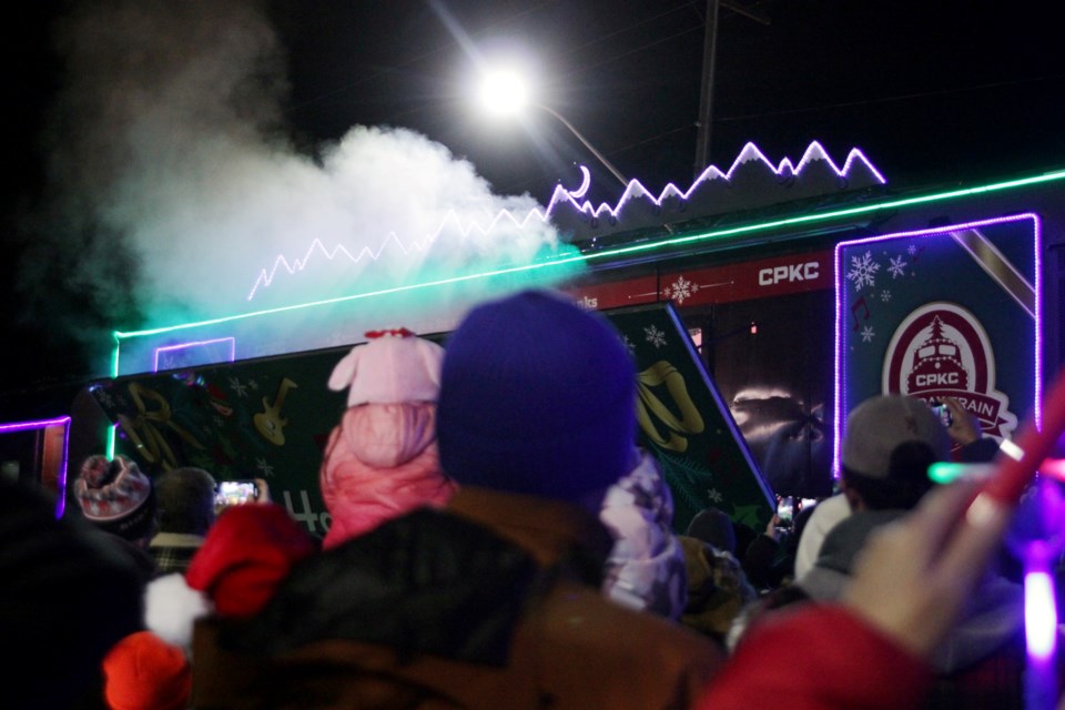 The CPKC Train Depot was full to the brim with residents. hoping to see the Holiday Train