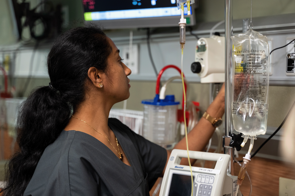 A Confederation College student enrolled in the practical nursing program (Patrick Chondon photo)