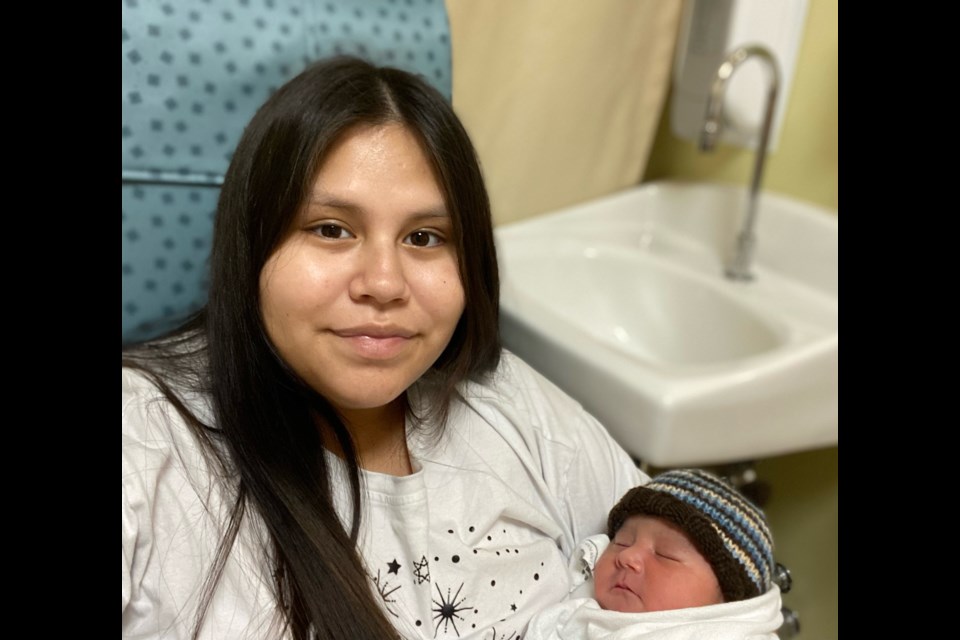 Kaya Beardy welcomed baby Bowtig at 1:04 a.m. on Jan. 1, 2023. (Leith Dunick, tbnewswatch.com)