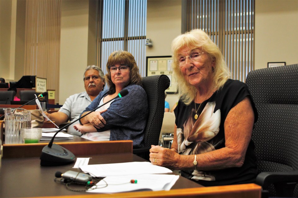 Hillcourt Estates residents (from left) Gary and Mandy Bruyere and Marian Leat presented to city council on Monday. (Ian Kaufman, TBnewswatch)