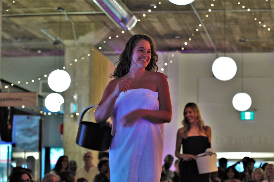 Models showcase designs from Finn Origins at the Bato'o fashion show on Saturday. (Ian Kaufman, TBnewswatch)