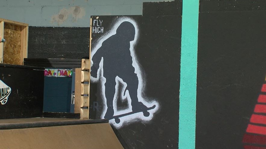 A silhouette was painted to remember former member Riker McKelvey
