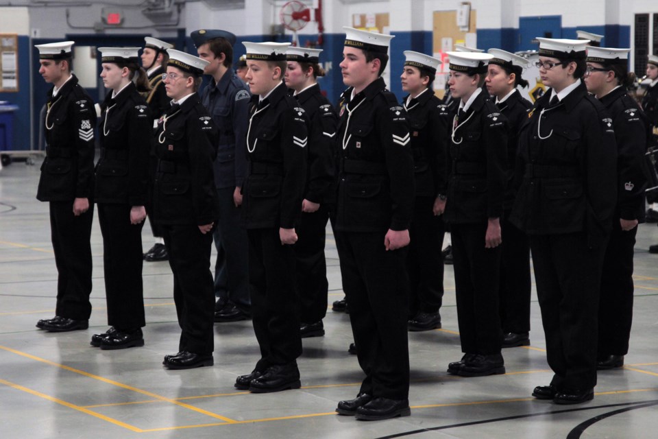 The annual ceremony commemorating the Battle of the Atlantic was held at HMCS Griffon on Sunday. (Matt Vis, TBnewswatch.com)