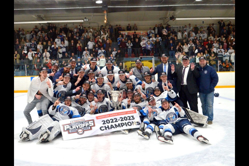 The Steinbach Pistons won the Turnbull Cup to earn a place at the Centennial Cup. (Submitted by Travis Hensrud)