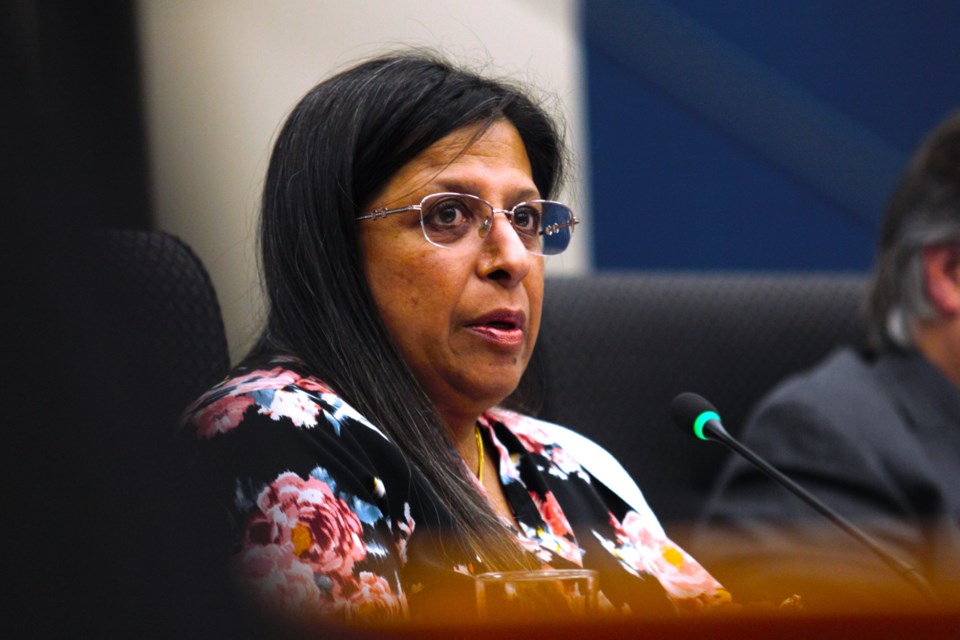 Coun. Rajni Agarwal speaks at Monday's city council meeting.