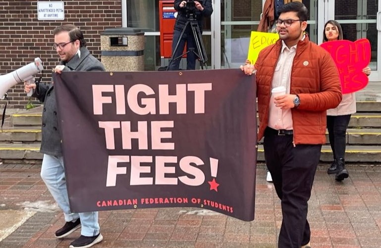 The protest against tuition fees as part of the National Day of Action on Wednesday, November 8, 2023