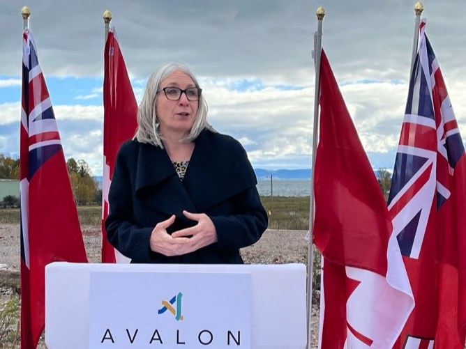 Thunder Bay-Superior North MP and Minister Patty Hajdu speaking on Thursday, October 12, 2023