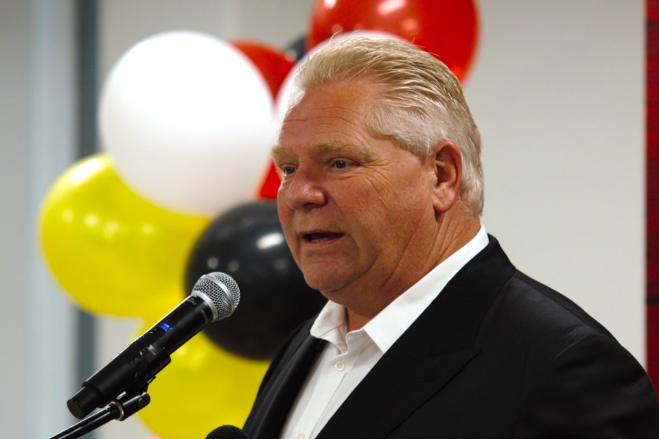 Premier Doug Ford speaks at KKETS in Thunder Bay during a whirlwind visit to Northwestern Ontario.