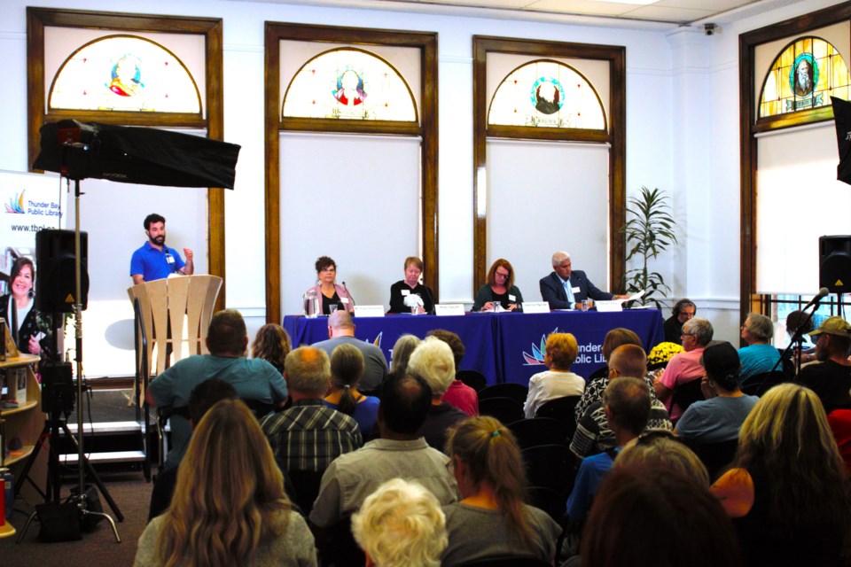 Library CEO Richard Togman moderated Tuesday's event, the first in a planned series of "community conversations" at the TBPL.