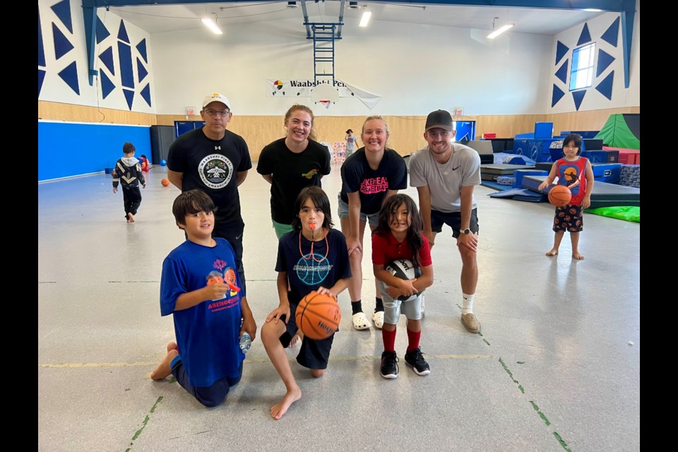 Students in rural First Nation communities taking part in basketball camps