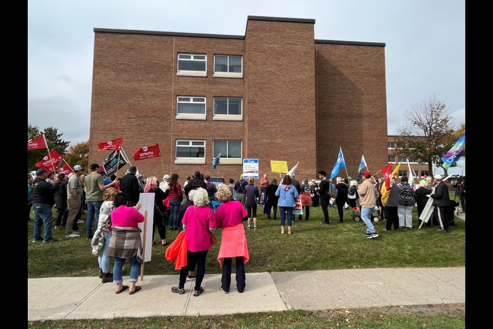 Crowd photo from the Ontario Health Coalition rally on Monday, September 25, 2023