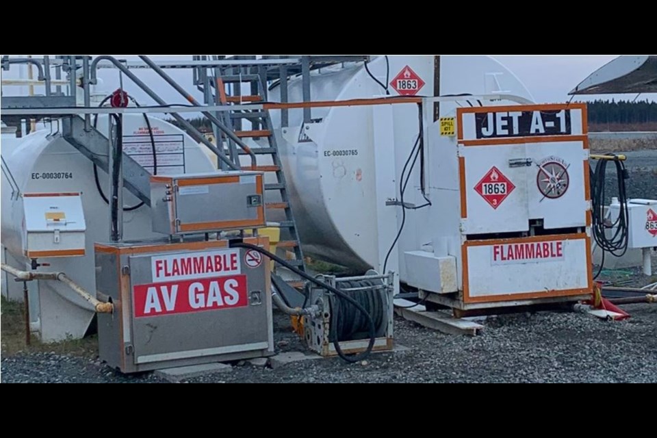 A photo of the fuel tanks from the TSB investigation report after a plane received the wrong fuel in Pickle Lake. 