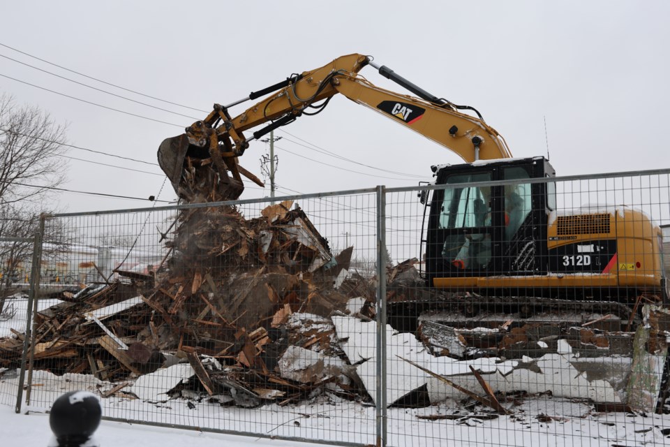 The former European Bakery in the 600 block of Simpson of Thunder Bay is demolished on Dec. 9.