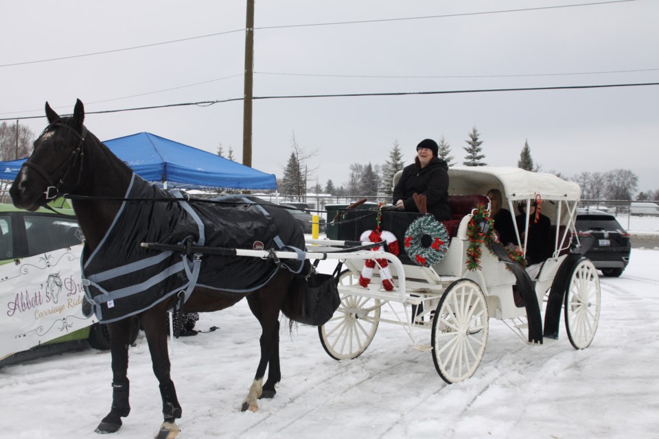 Sleigh rides were happening throughout the day