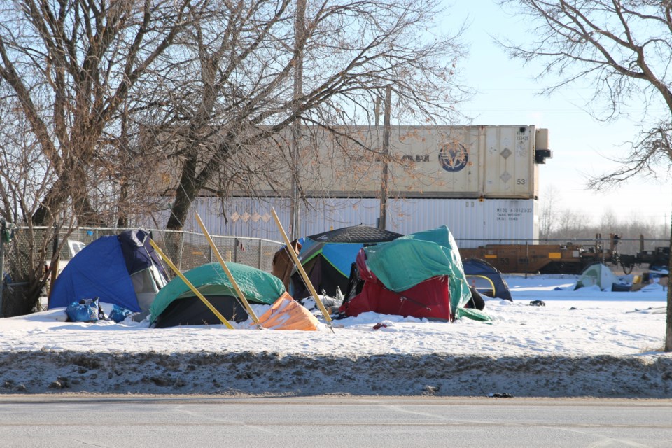 Encampments on the city's southside on Jan. 20, 2025.
