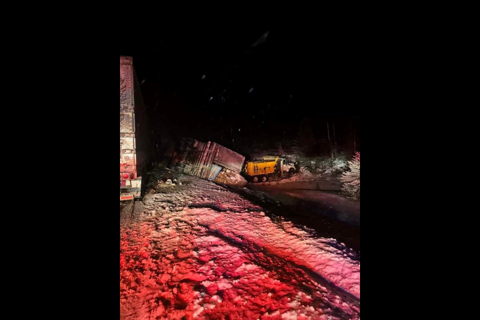 Two transport trucks and a snowplow were involved in a collision along Hwy 11 east of Longlac early Monday morning. 