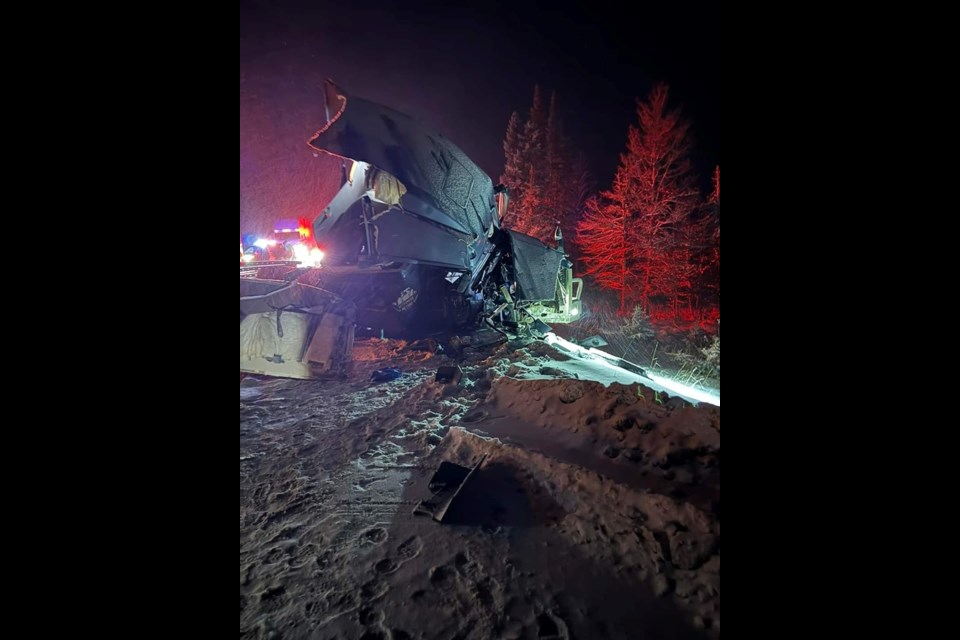 Two transport trucks and a snowplow were involved in a collision along Hwy 11 east of Longlac early Monday morning. 