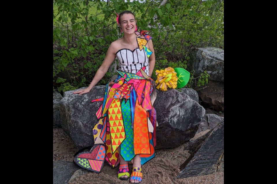 Monica Walsh of Dryden hopes area residents will vote for the dress she entered in a contest organized by the makers of Duck brand tape (submitted photo)