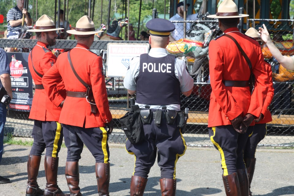 Members of the RCMP Musical Ride at Chippewa Park