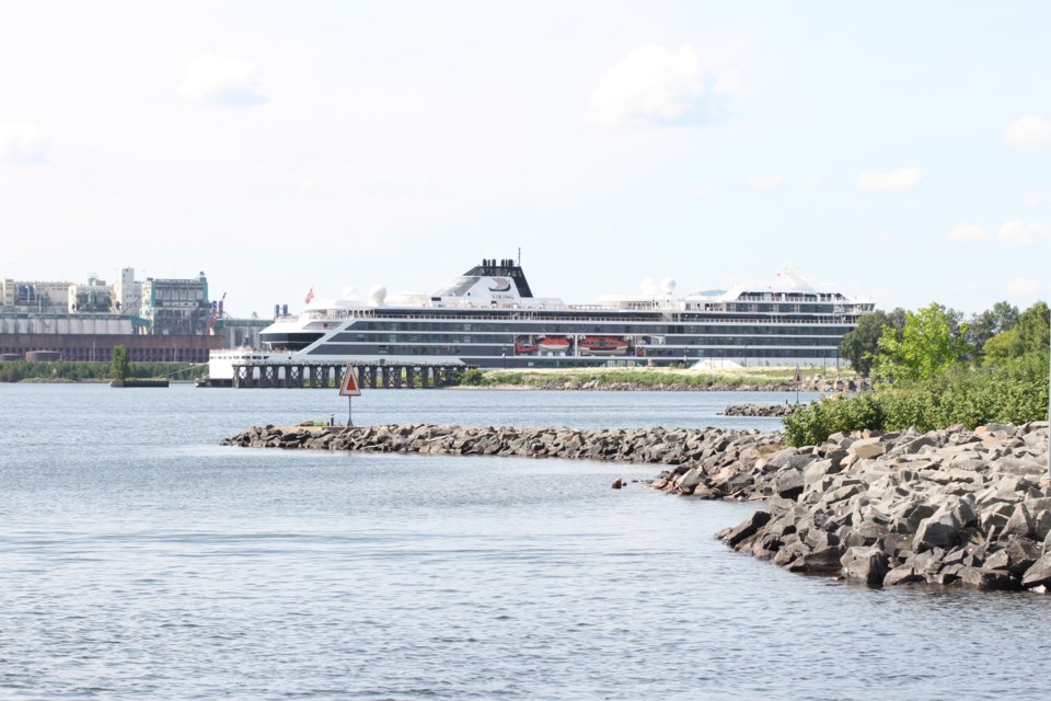 The Viking Octantis and the Polaris seen at Thunder Bay's terminal. 
(July 19, 2024)