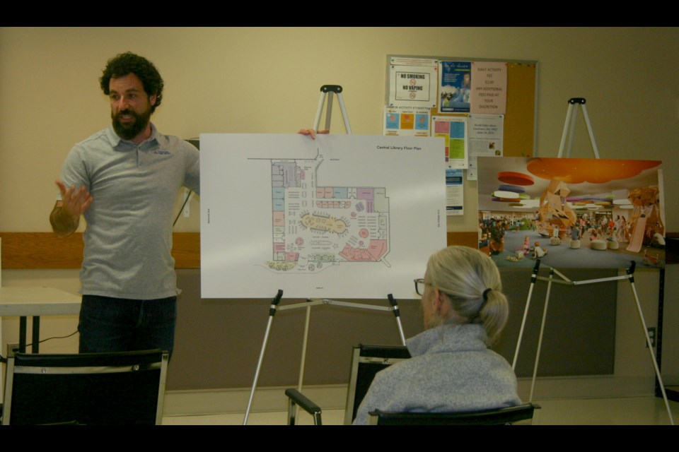 Richard Togman gave a presentation on the central library plan on Wednesday, June 12, 2024. 