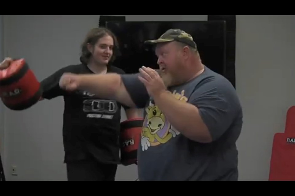 Chad Beaver demonstrating self-defence