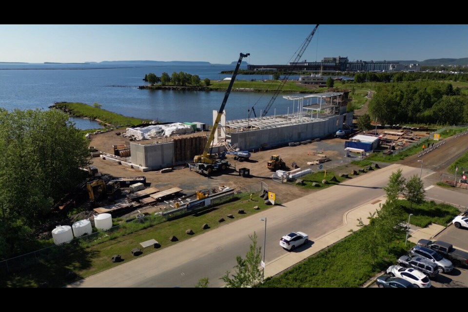 Construction of the Thunder Bay Art Gallery continues at the waterfront. 