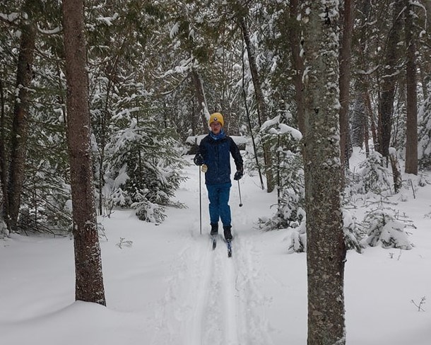 A skier takes advantage of the fresh snow at the Kamview Nordic Centre outside Thunder Bay (KNC/Facebook)