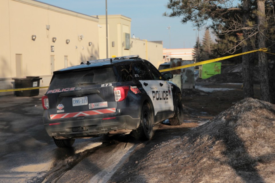 Heavy police presence in the 900 block of Fort William Rd.