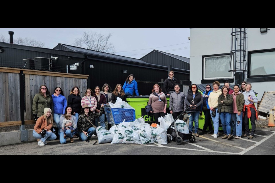 Over 20 bags of litter were collected in the Bay & Algoma neighbourhood in just under an hour by volunteers for the start of Spring Up to Clean Up. 