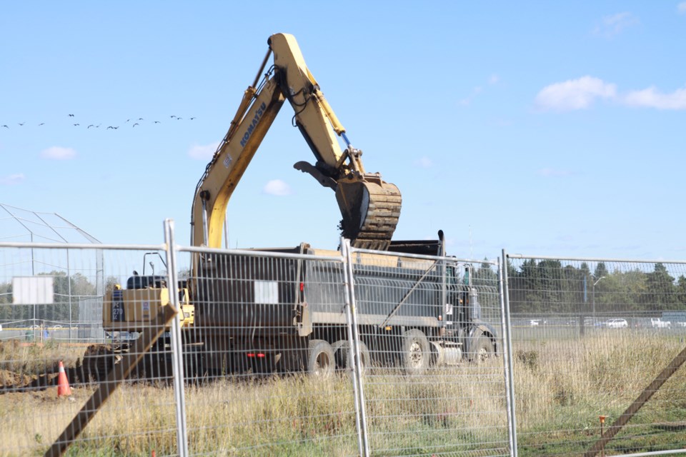Construction underway for the Tennis Centre's Indoor Project, on Oct. 1, 2024
