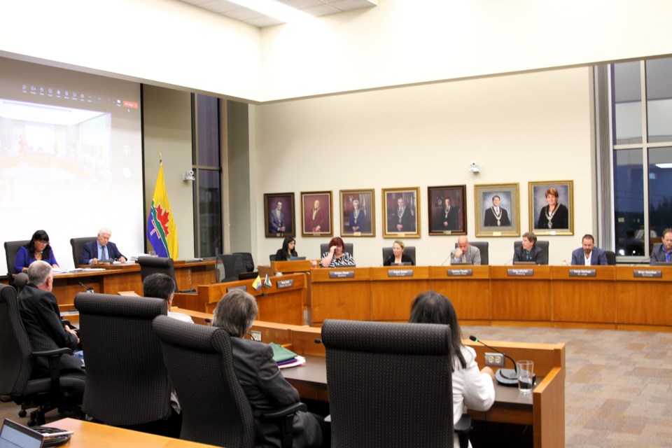 Thunder Bay city council deliberates at city hall in 2024.