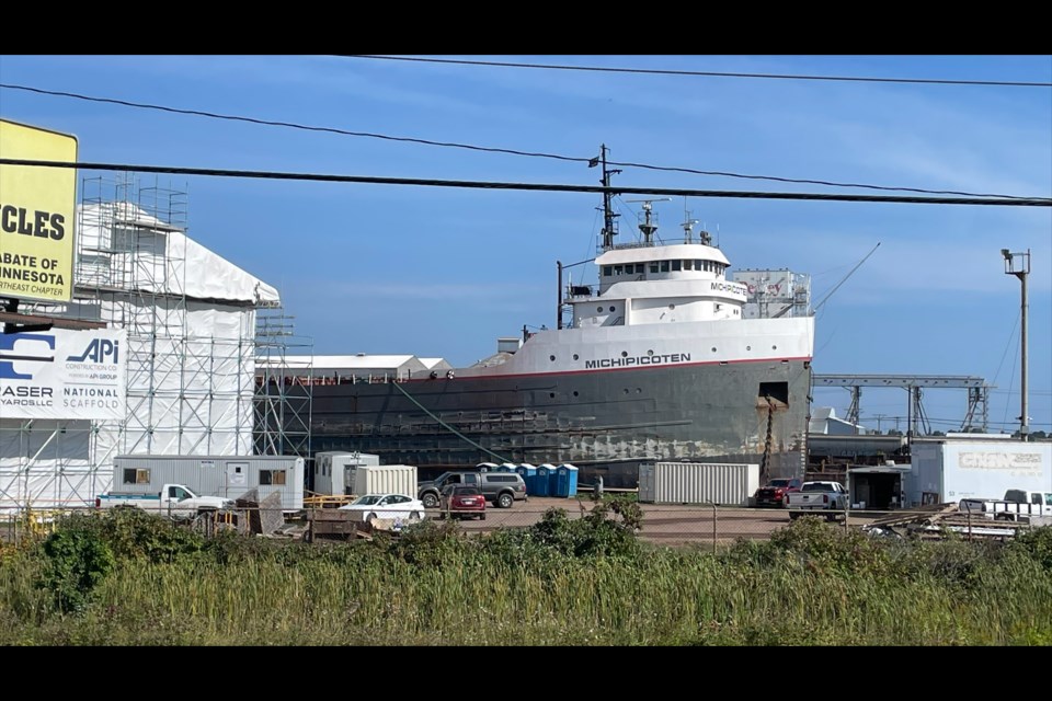 The vessel was escorted to Fraser Shipyards after a temporary patch to the hull was applied in Thunder Bay (WDIO-TV)