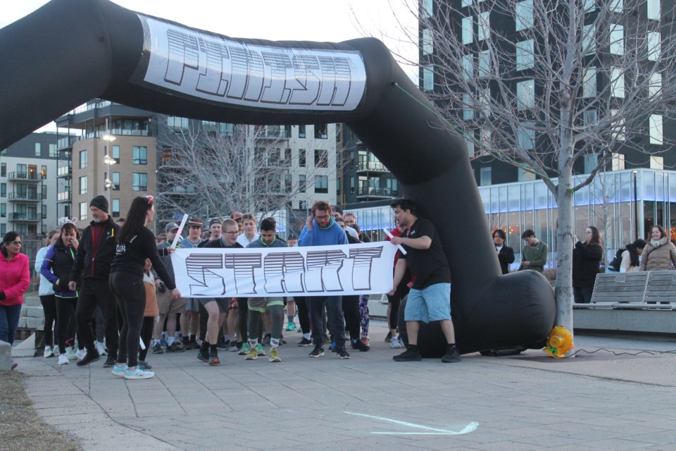 The Take it in Strides glow run was on April 25
