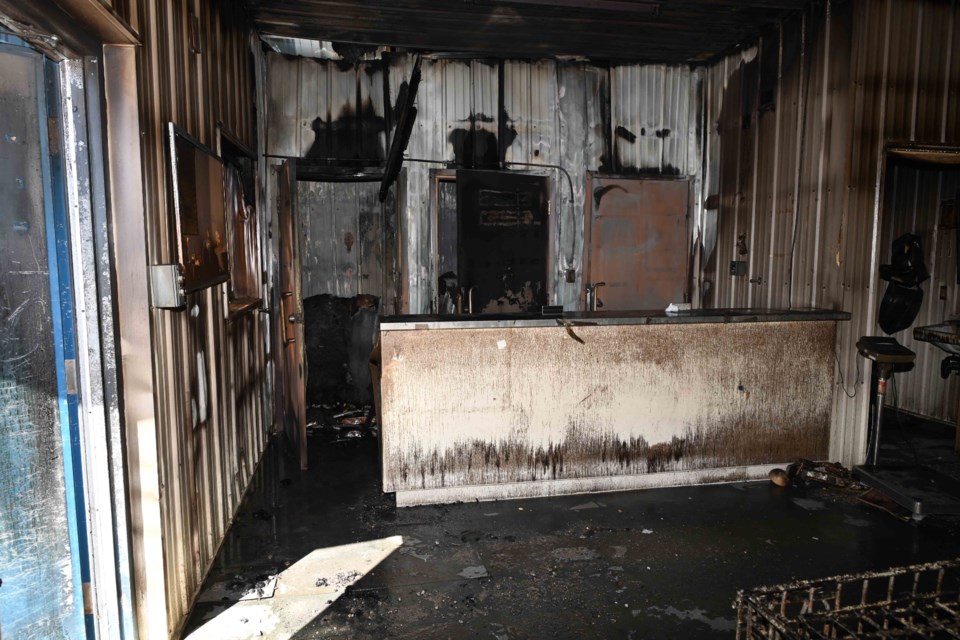 Fire caused heavy damage to the terminal building at the Webequie First Nation airport on April 26, 2025. (NAPS photo)