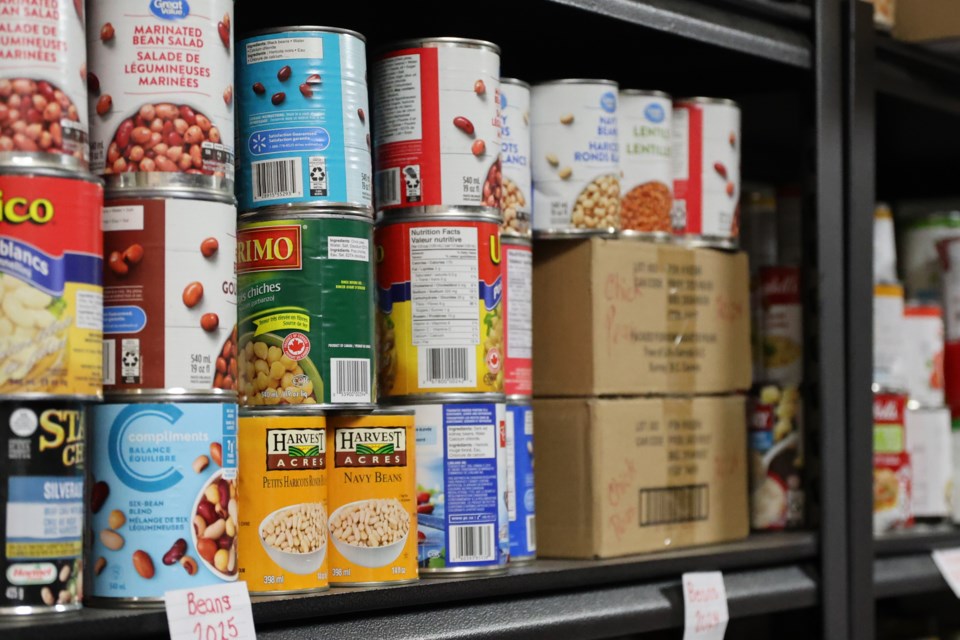 The Current River Church’s food cupboard, supplied by the RFDA and local donations