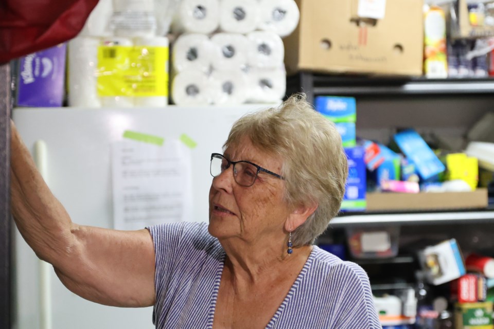 June Gaw, coordinator of the Current River Church’s food cupboard and president of the RFDA