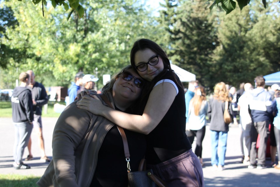 Alex Wry and her mother at the Lakehead University orientation move-in day at Bartley Residence on Aug. 28, 2025.