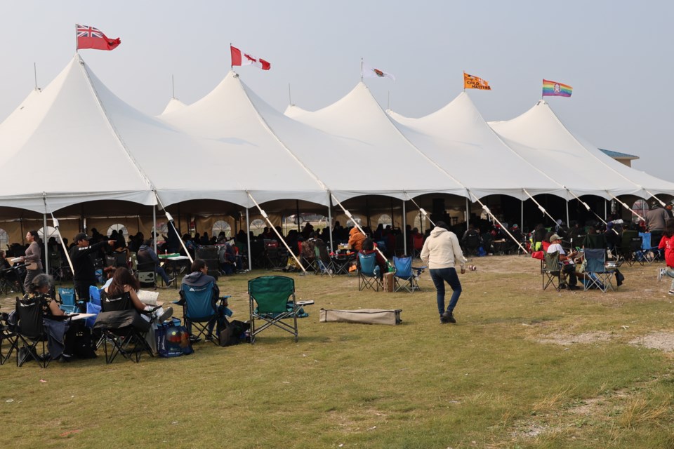 The main tent at Webequie's 2025 summer festival.