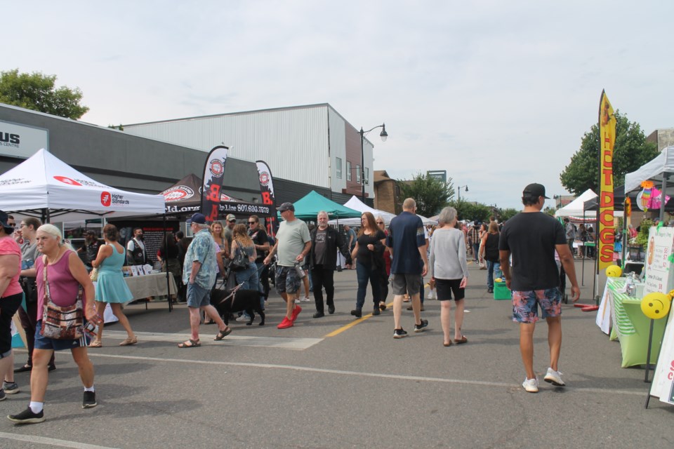 Frederica Street is packed with visitors of the Westfort Street Fair on Saturday, Aug. 16, 2025.