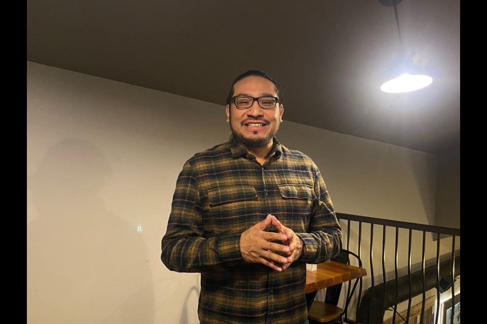 Sol Mamakwa celebrates his re-election on Feb. 27, 2025 in Sioux Lookout.