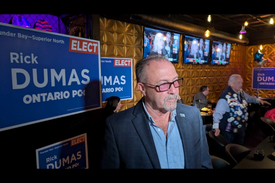 Progressive Conservative candidate Rick Dumas says "Maybe the next election we'll get there."
