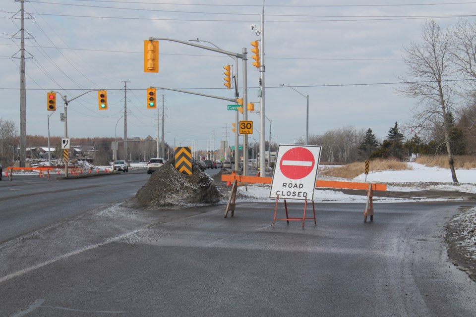 Carrick Street has been closed due to flooding.
