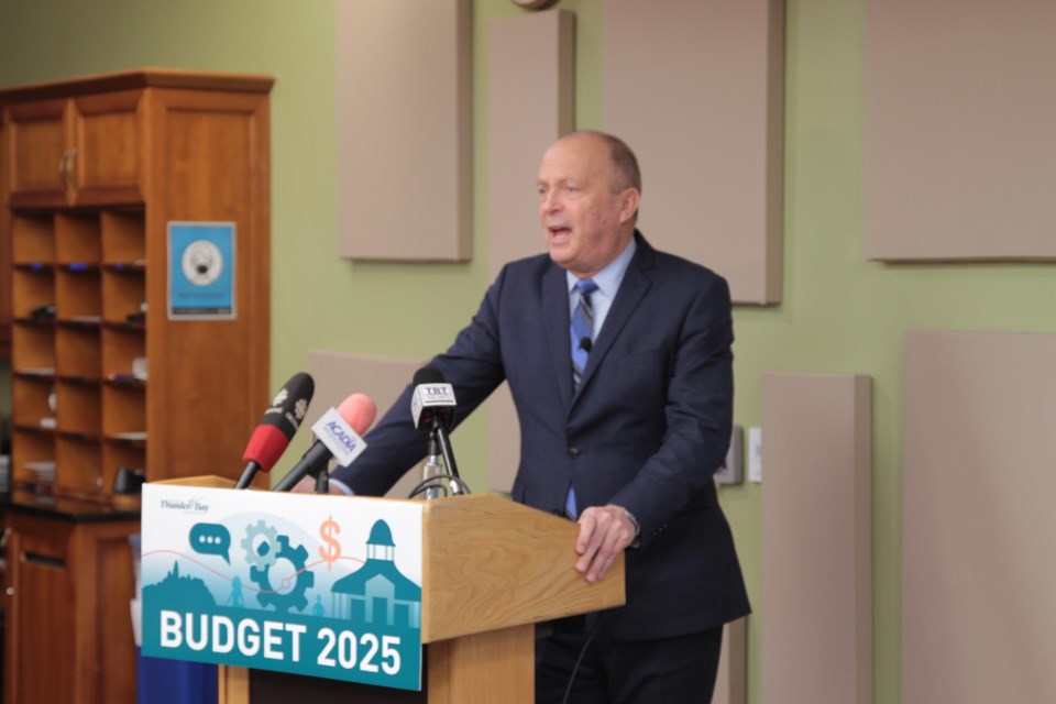 City Manager John Collin announces Thunder Bay’s 2025 operating budget.  