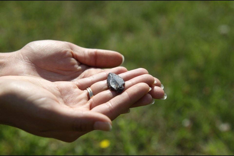 An arrowhead was found near the ball diamond on Central Ave.